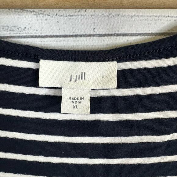 J Jill Womens size XL Striped Blue White Maxi Sleeveless Dress Pima Cotton Modal - Picture 5 of 10